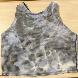 Athleta Conscious Crop Bra D-DD, size medium. Sky blue patterned.